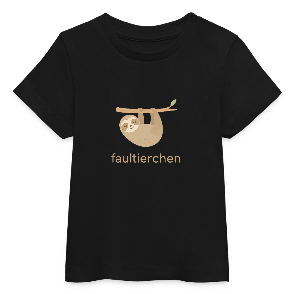 Baby Bio-T-Shirt "Faultier" - Schwarz