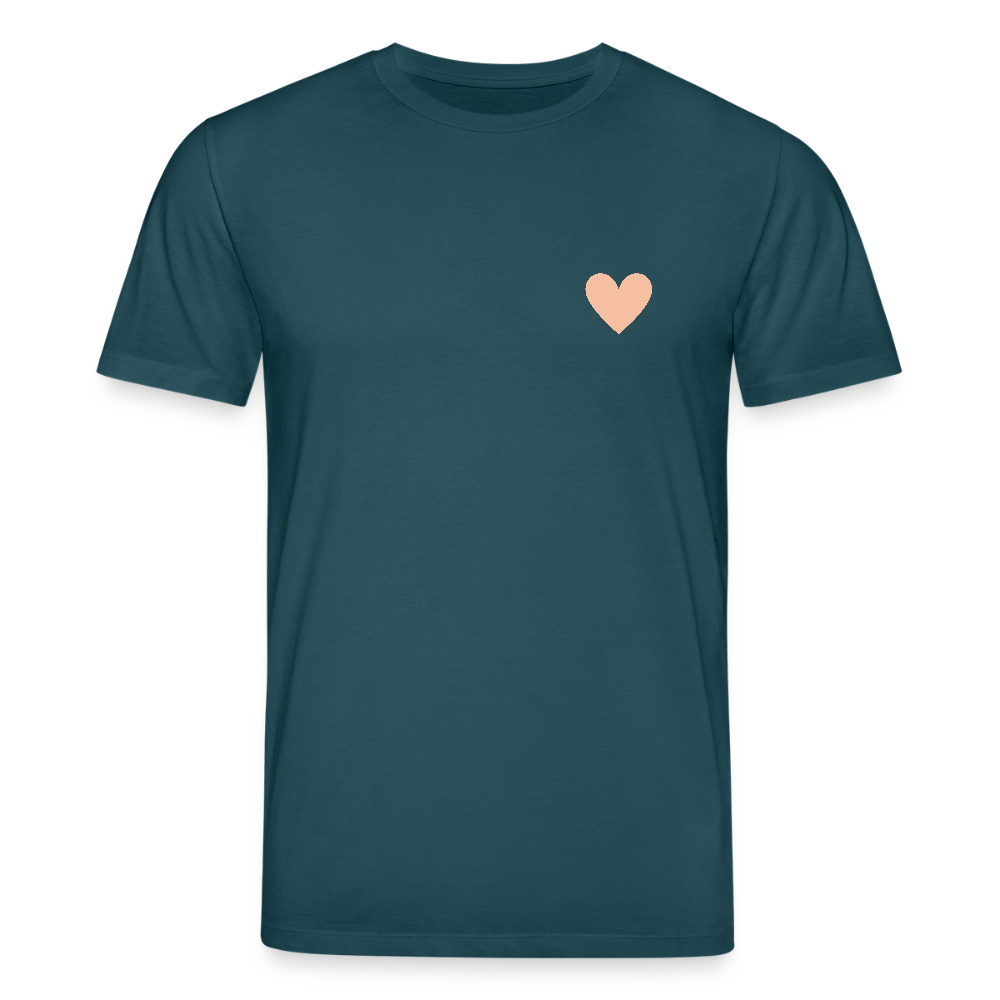 Unisex Bio-T-Shirt "Herz an Herz" - Dunkles Petrol