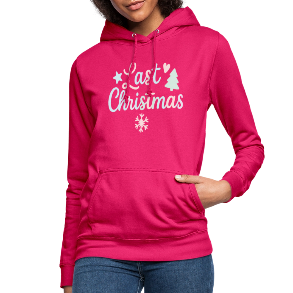 Frauen Hoodie "Last Christmas" - dunkles Pink