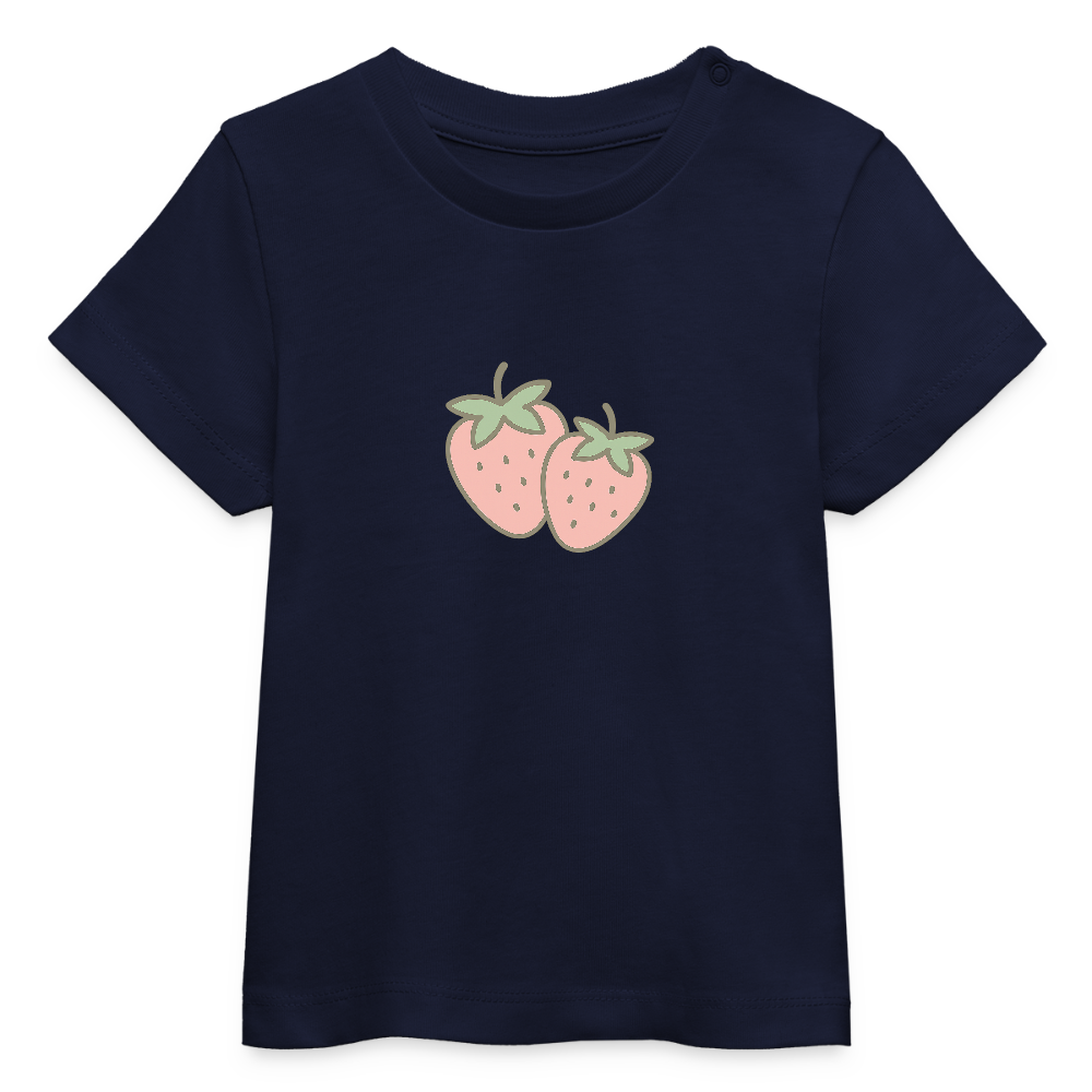 Baby Bio-T-Shirt "Erdbeeren" - Navy