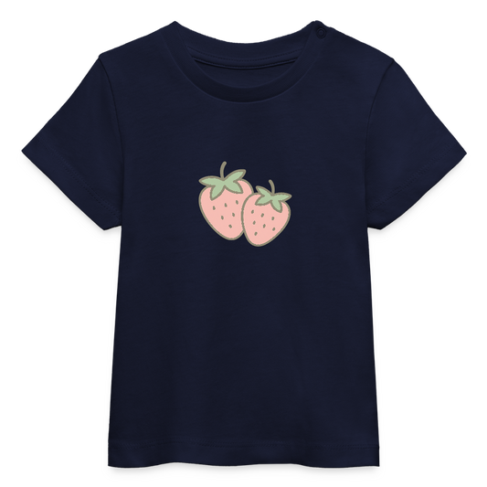 Baby Bio-T-Shirt "Erdbeeren" - Navy