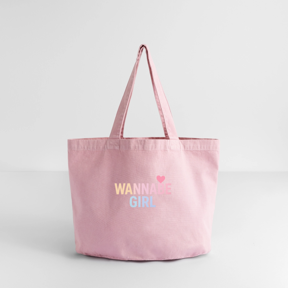 Vintage-Washed Shopper "Wannabe Girl" - Vintage Rosa